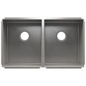 Home Refinements by Julien J7 32-1/2" x 19-1/2" Undermount Double Basin Stainless Steel Kitchen Sink with 50/50 Basin Split Stainless Steel
