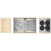Home Refinements by Julien Smart Station 28-1/2" x 19-5/8" Undermount Single Basin Stainless Steel Kitchen Sink with Basin Rack, Colander, Cutting Board and Drain Board Stainless Steel