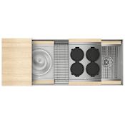 Home Refinements by Julien Smart Station 49-1/2" x 19-5/8" Undermount Single Basin Stainless Steel Kitchen Sink with Basin Rack, Colander, Cutting Board and Drain Board Stainless Steel
