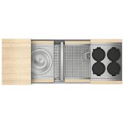 Home Refinements by Julien Smart Station 50-1/2" x 19-5/8" Undermount Double Basin Stainless Steel Kitchen Sink with Basin Rack, Colander, Cutting Board and Drain Board Stainless Steel