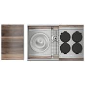 Home Refinements by Julien Smart Station 31-1/2" x 20-3/8" Undermount Single Basin Stainless Steel Kitchen Sink with Basin Rack, Colander, Cutting Board and Drain Board Stainless Steel