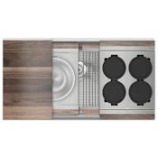 Home Refinements by Julien Smart Station 37-1/2" x 20-3/8" Undermount Single Basin Stainless Steel Kitchen Sink with Basin Rack, Colander, Cutting Board and Drain Board Stainless Steel