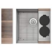 Home Refinements by Julien Smart Station 19-1/2" Undermount Single Basin Stainless Steel Kitchen Sink with Basin Rack and Cutting Board Stainless Steel