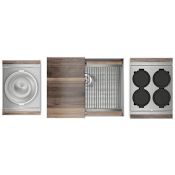 Home Refinements by Julien Smart Station 25-1/2" Undermount Single Basin Stainless Steel Kitchen Sink with Basin Rack, Colander, Cutting Board and Drain Board Stainless Steel