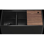 Home Refinements by Julien Fira 36" Undermount Double Basin Fireclay Kitchen Sink with Cutting Board Matte Black