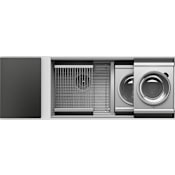 Home Refinements by Julien SmartStation 38-1/2" Undermount Double Basin Stainless Steel Kitchen Sink with Basin Rack, Colander and Cutting Board Stainless Steel / Black