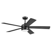 Honeywell Ceiling Fans Schilling 52" 5 Blade LED Dual Mount Indoor Ceiling Fan with Adjustable Color Temperature Matte Black