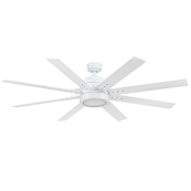 Honeywell Ceiling Fans Xerxes 62" 8 Blade Indoor LED Ceiling Fan Bright White