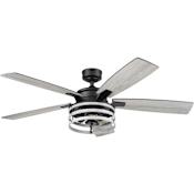 Honeywell Ceiling Fans Carnegie 52" 5 Blade Indoor LED Ceiling Fan Black / Industrial Shade