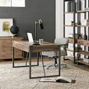 Hooker Furniture Contemporary 60" Wide Industrial Rustic Inspired Writing Desk Medium Mango / Gray