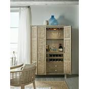 Hooker Furniture Surfrider 51" Wide Coastal Luxury Bar and Wine Cabinet Driftwood