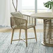 Hooker Furniture Surfrider 26" Wide Coastal Casual Lattice Cane Barrel Back Dining Chair Driftwood