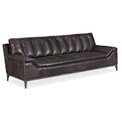 Hooker Furniture Kandor 100" Wide Aniline Top Grain Leather Contemporary Sofa Debonair Espresso
