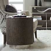 Hooker Furniture Storia 20" Round Urban Casual Round End Table with Nickel Trim Medium Rubberwood