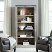 Hooker Furniture Rustic Glam40" Wide Bookcase with Three-Intensity Touch Switch Distressed White Oak