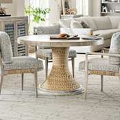 Hooker Furniture Amani 48" Round Coastal Contemporary Dining Table  with Jute Rope Wrap from the American Life Collection Buff Almond