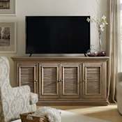 Hooker Furniture Regatta 72" Wide Coastal Farmhouse Entertainment Media TV Console with Louvered Doors Natural