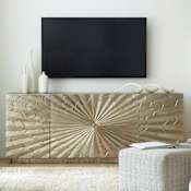 Hooker Furniture Big Bang 78" Wide German Silver Starburst Home Entertainment Media TV Stand Console German Silver