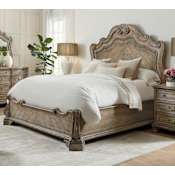 Hooker Furniture Castella 90" Wide Standard King French Antique Panel Bed with Carved Scroll Headboard Antique Slate