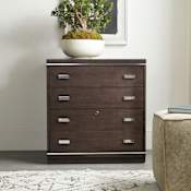 Hooker Furniture House Blend 28" Wide 3 Drawer Contemporary Industrial Home Office Lateral Filing Cabinet with Locking Drawer Dark Roast