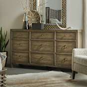 Hooker Furniture Sundance 68" Wide 9 Drawer Coastal Casual Luxury Bedroom Chest Dresser Cliffside Brown
