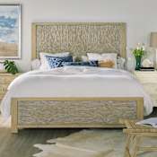 Hooker Furniture Surfrider 64" Wide Tropical Resort Style Queen Size Reeded Panel Bed Frame Driftwood