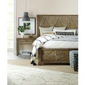 Hooker Furniture Sundance 80" Wide Tropical Resort Coastal California King Reeded Panel Bed Frame Cliffside Brown