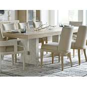 Hooker Furniture Cascade 84-106" Long Modern Casual Luxury Farmhouse Dining Table with (1) 22" Leaf Terrain Taupe