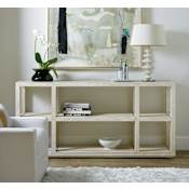 Hooker Furniture Cascade 76" Wide Narrow Profile Casual Luxury Entry Console Sofa Table with Burlap Accent Pebble Beach Burlap