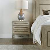 Hooker Furniture Cascade 26" Wide 3 Drawer Casual Luxury Nightstand with Reeded Front Drawers Terrain Taupe