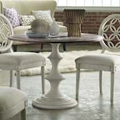 Hooker Furniture Brynlee 42" Round Shabby Chic Farmhouse Dining Table from Melange Walnut with White
