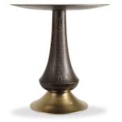 Hooker Furniture Curata 40" Urban Contemporary Pedestal Style Pub Table with Brass Base Midnight Brown