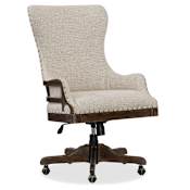 Hooker Furniture Roslyn County 27" Wide Upholstered Adjustable Office Chair from the American Life Collection Beige / Dark Walnut
