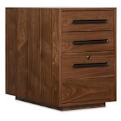 Hooker Furniture 18" Wide 3 Drawer Rubberwood and Walnut Wood Filing Cabinet from the Elon Collection Medium Walnut