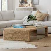Hooker Furniture Amani 38" Long Urban Modern Cocktail Coffee Table from the American Life Collection Jute