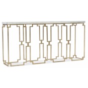 Hooker Furniture Evermore 62" Wide Kalala Marble Top Urban Glam Console Sofa Table Kalala White