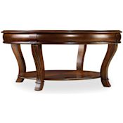Hooker Furniture Brookhaven 43" Round Traditional Round Cocktail Coffee Table with Glass Top Medium Cherry