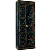 Hooker Furniture Sanctuary 33"W Thin Rustic Farmhouse Distressed Display Cabinet Rubbed Ebony