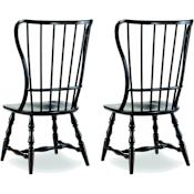 Hooker Furniture 43-1/4 Inch Tall Dining Chair from the Sanctuary Collection Rubbed Ebony