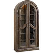 Hooker Furniture Rhapsody 44" Wide European Style Bunching Curio Cabinet with Water Glass Door Panels Rustic Walnut