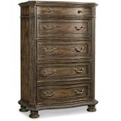 Hooker Furniture Rhapsody 43" Wide 5 Drawer Rustic Hardwood Dresser / Chest of Drawers Rustic Walnut