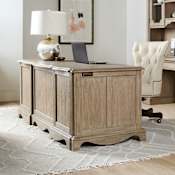 Hooker Furniture Work Your Way 72" Wide Wood Veneer 7 Drawer Executive Desk From the Corsica Collection Light Natural