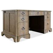 Hooker Furniture Work Your Way 60" Wide Wood Veneer 7 Drawer Executive Desk From the Corsica Collection Light Natural