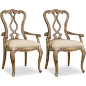 Hooker Furniture 41-1/2 Inch Tall Fabric Dining Chair from the Chatelet Collection Caramel Froth