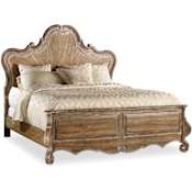 Hooker Furniture King Solid Poplar Panel Bed Frame from the Chatelet Collection Caramel Froth