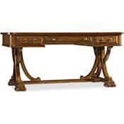 Hooker Furniture Tynesdale 64" Wide Poplar Wood Writing Desk Warm Chestnut