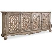 Hooker Furniture Chatelet 90" Wide Vintage Antique Luxury Heirloom Credenza Sideboard Buffet Cabinet Caramel Froth with Paris Vintage