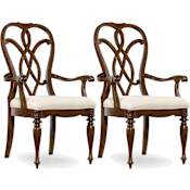Hooker Furniture 40 Inch Tall Fabric Dining Chair from the Leesburg Collection Rich Traditional Mahogany