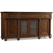 Hooker Furniture 72 Inch Wide Rubberwood Media Cabinet from the Leesburg Collection Rich Traditional Mahogany