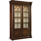 Hooker Furniture 52 Inch Wide Mahogany Wood Display Cabinet with Glass Doors from the Leesburg Collection Rich Traditional Mahogany